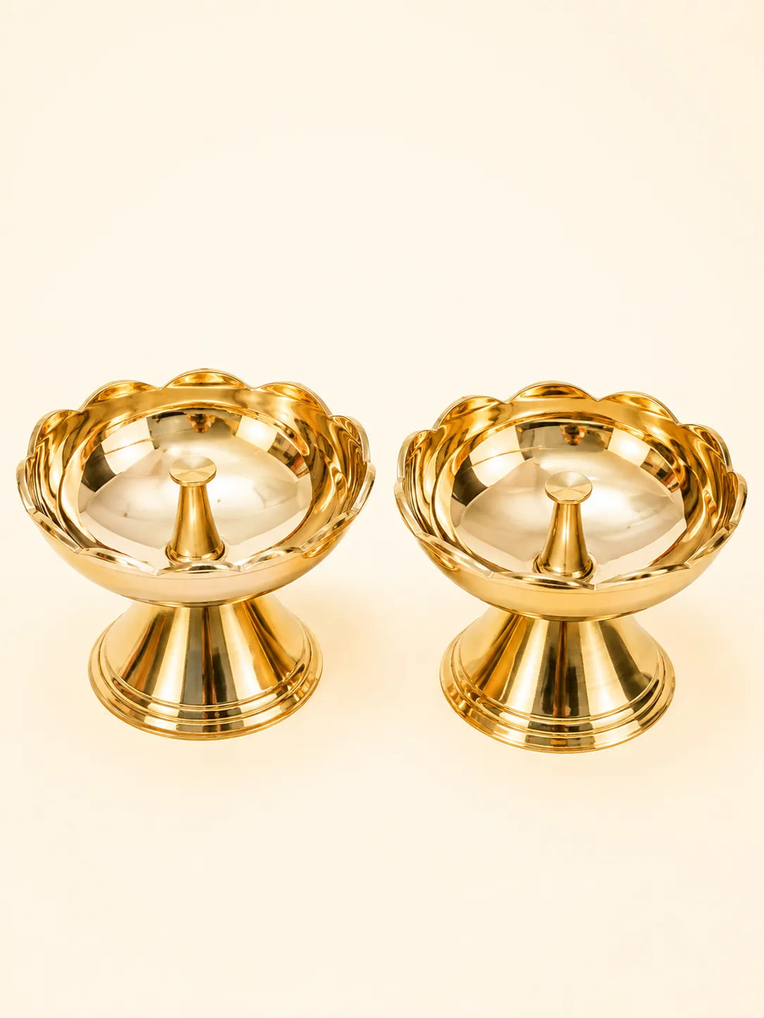 Standing Brass Diya Pair