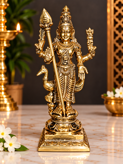 Antique Gold Finish Lord Vishnu Decorative Idol