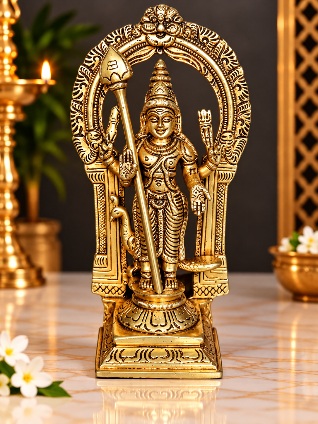 Antique Gold Finish Lord Rama Decorative Idol