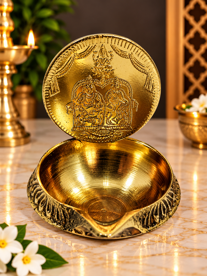 Antique Gold Finish Lakshmi Decorative Diya Bowl
