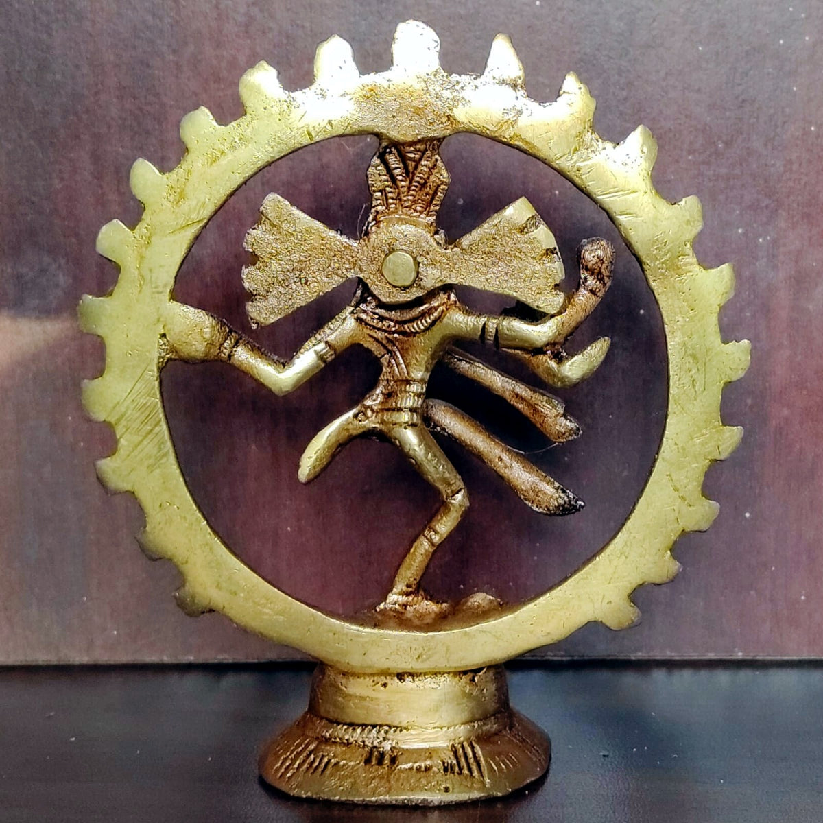 Brass Shivling with Nandi (Set of 2) - Plain Variant